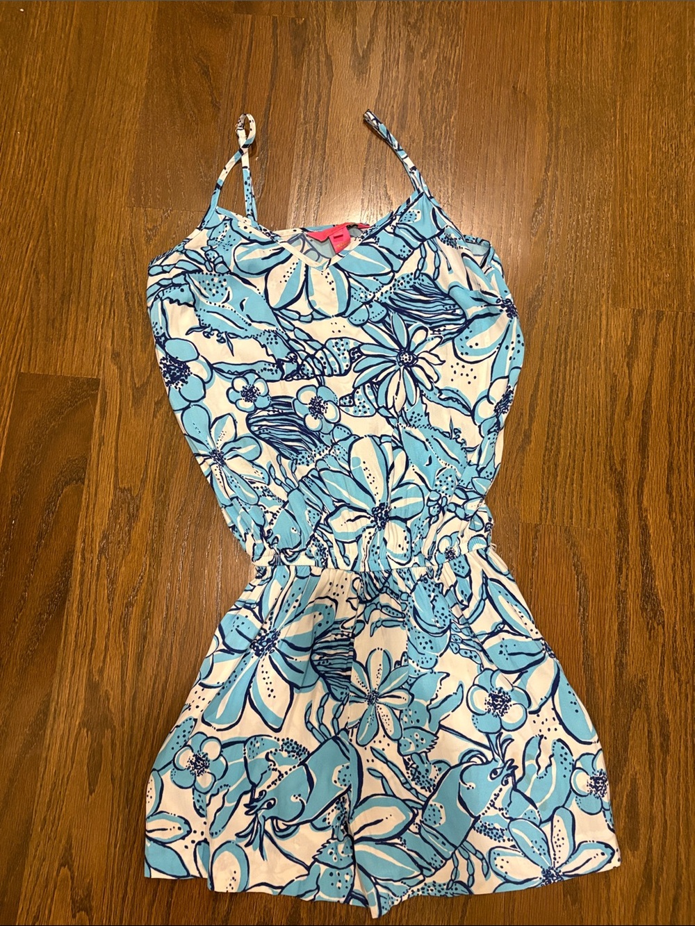 Lilly Pulitzer Blue & White Floral Girls' Romper